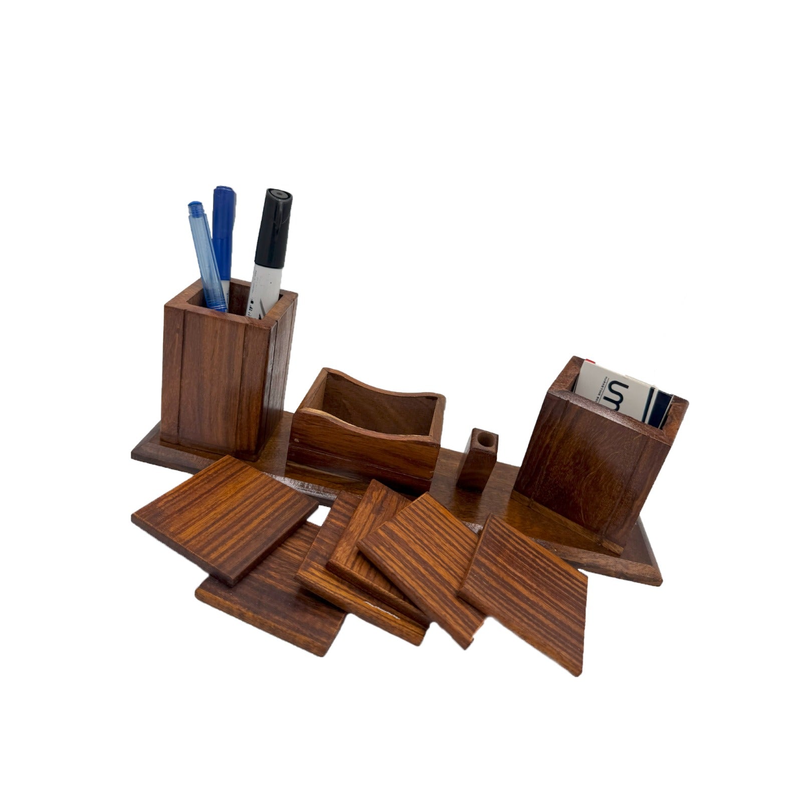 Wooden Pen Stand & Office Desk Organiser