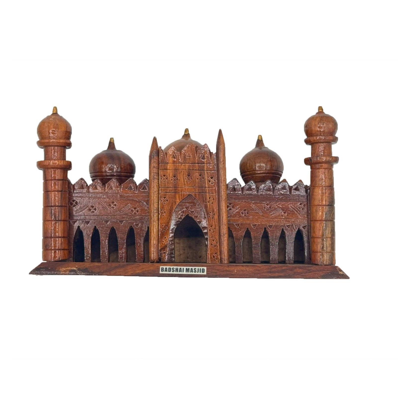 Handcrafted Wooden Badshahi Masjid Model – Islamic Home Décor Showpiece