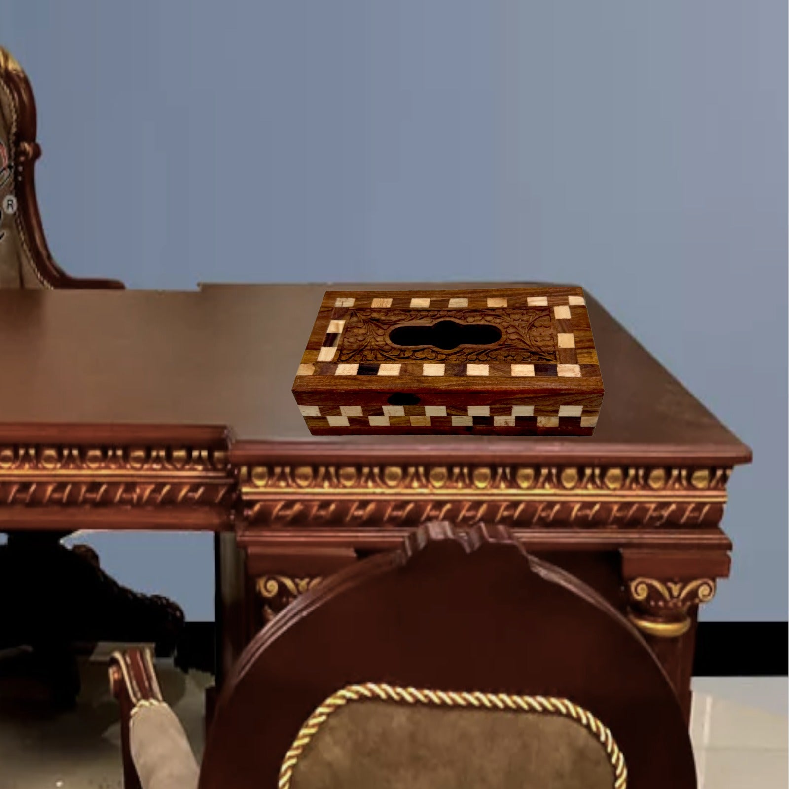 Handcrafted Wooden Tissue Box Cover – Elegant Decorative Holder