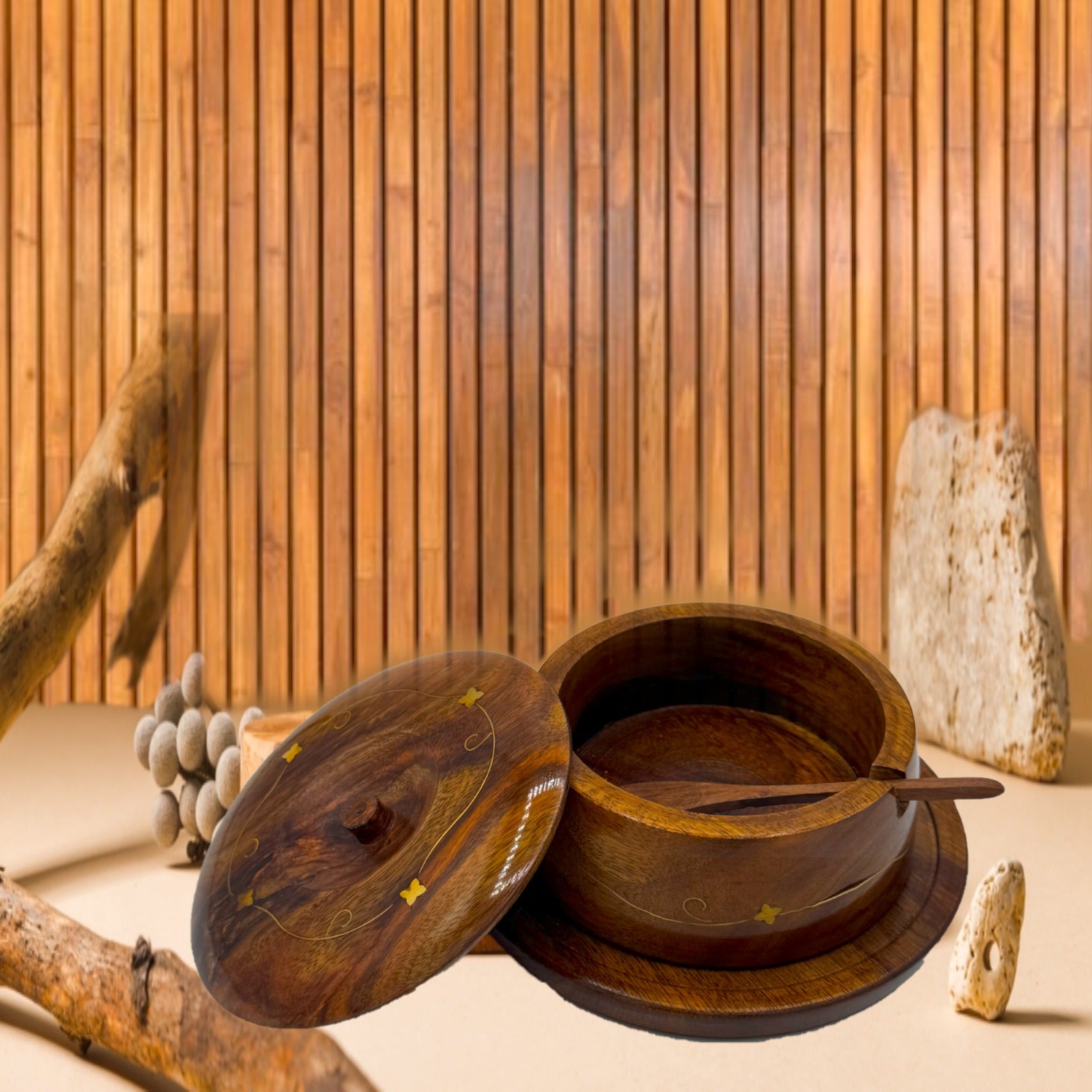 Wooden Sugar Pot, Antique Design