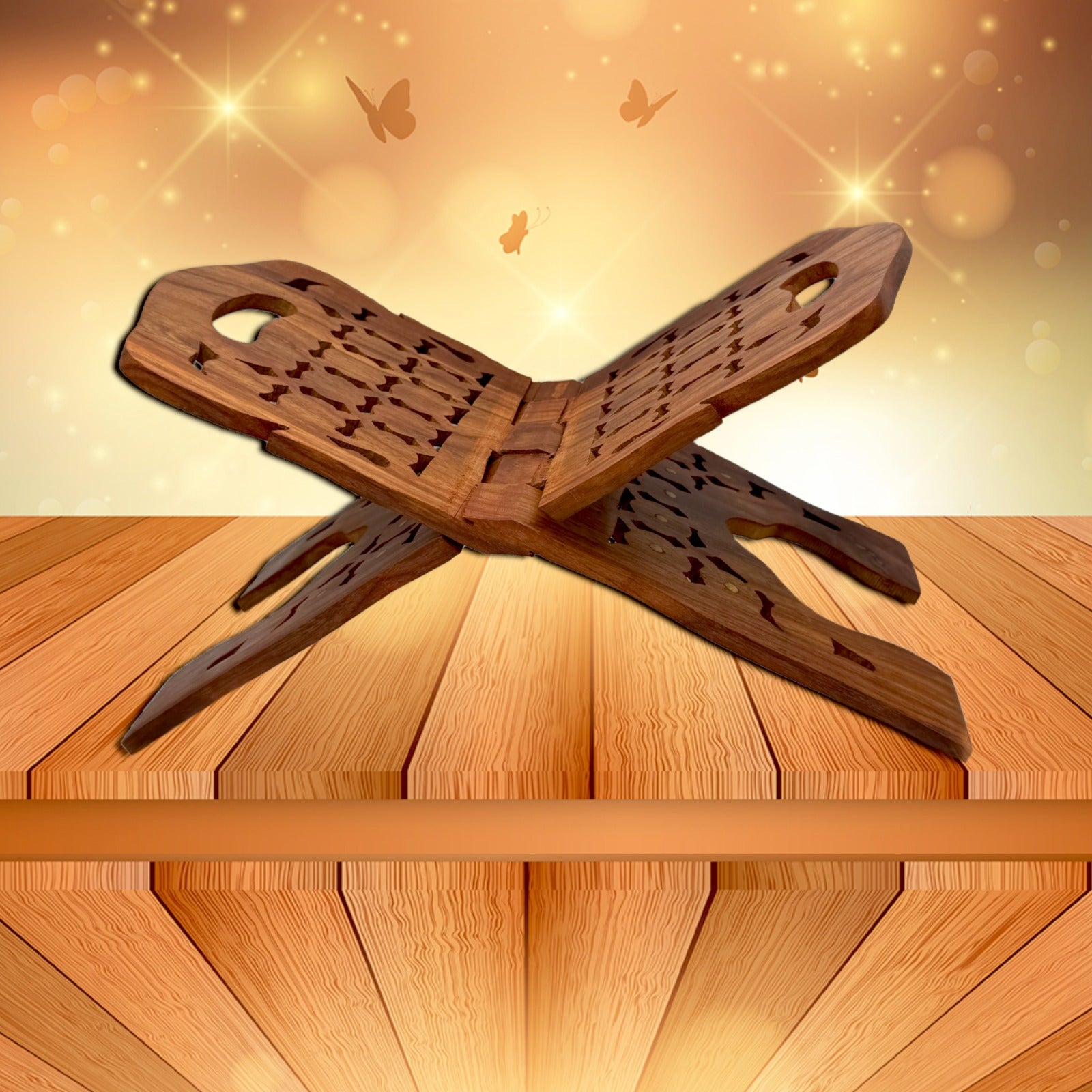 Handcrafted Wooden Foldable Rehal – Book & Quran Stand