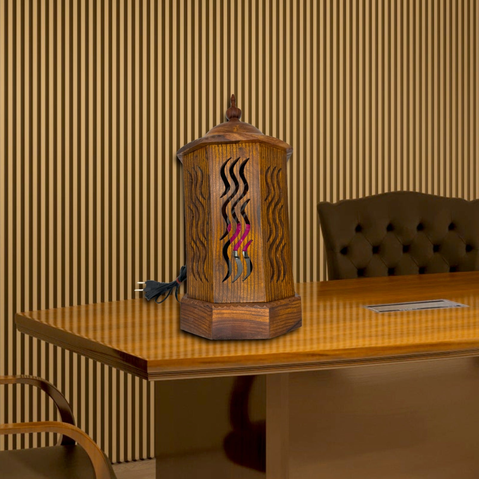Handcrafted Wooden Table Lamp