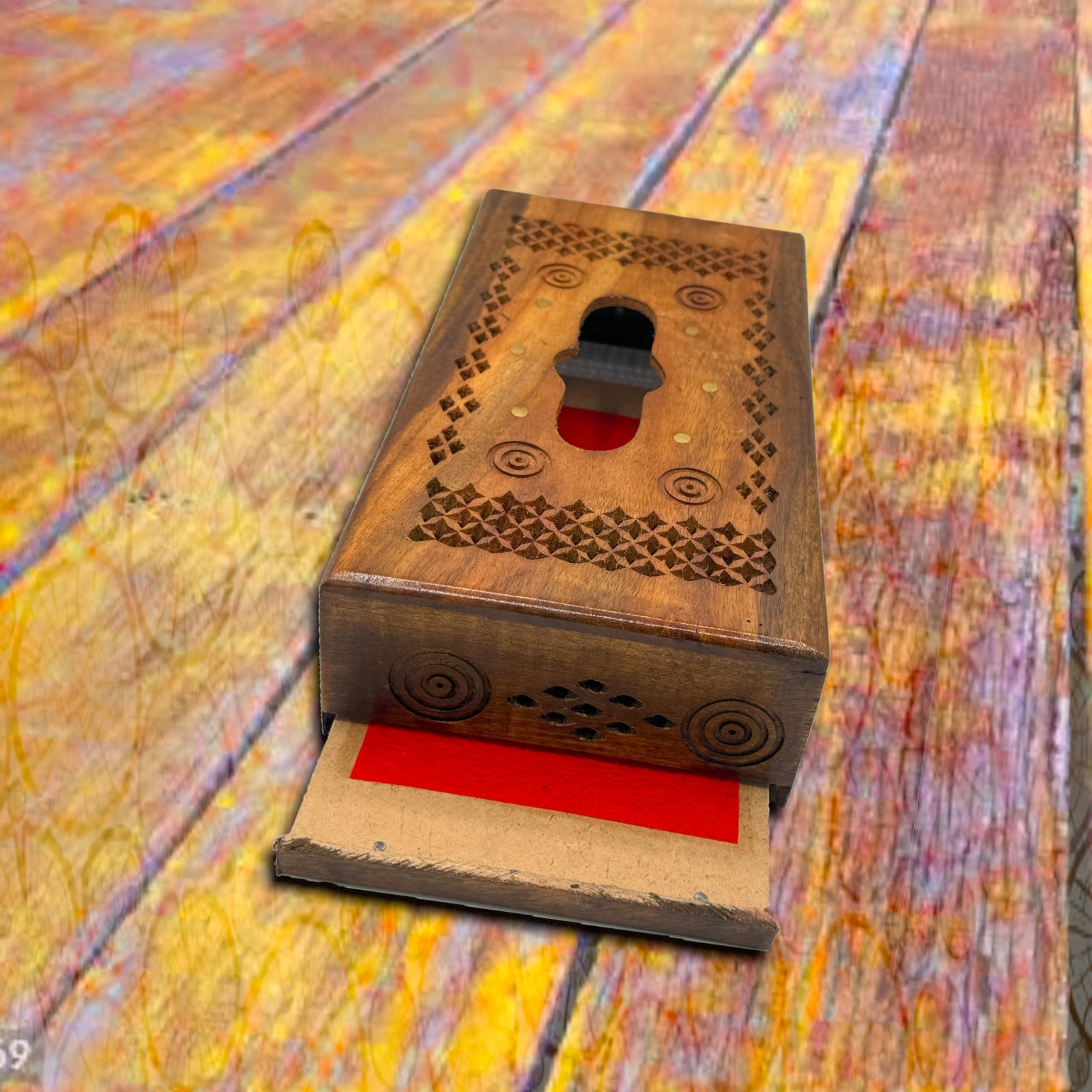 Wooden Hand Made Carving Tissue Box