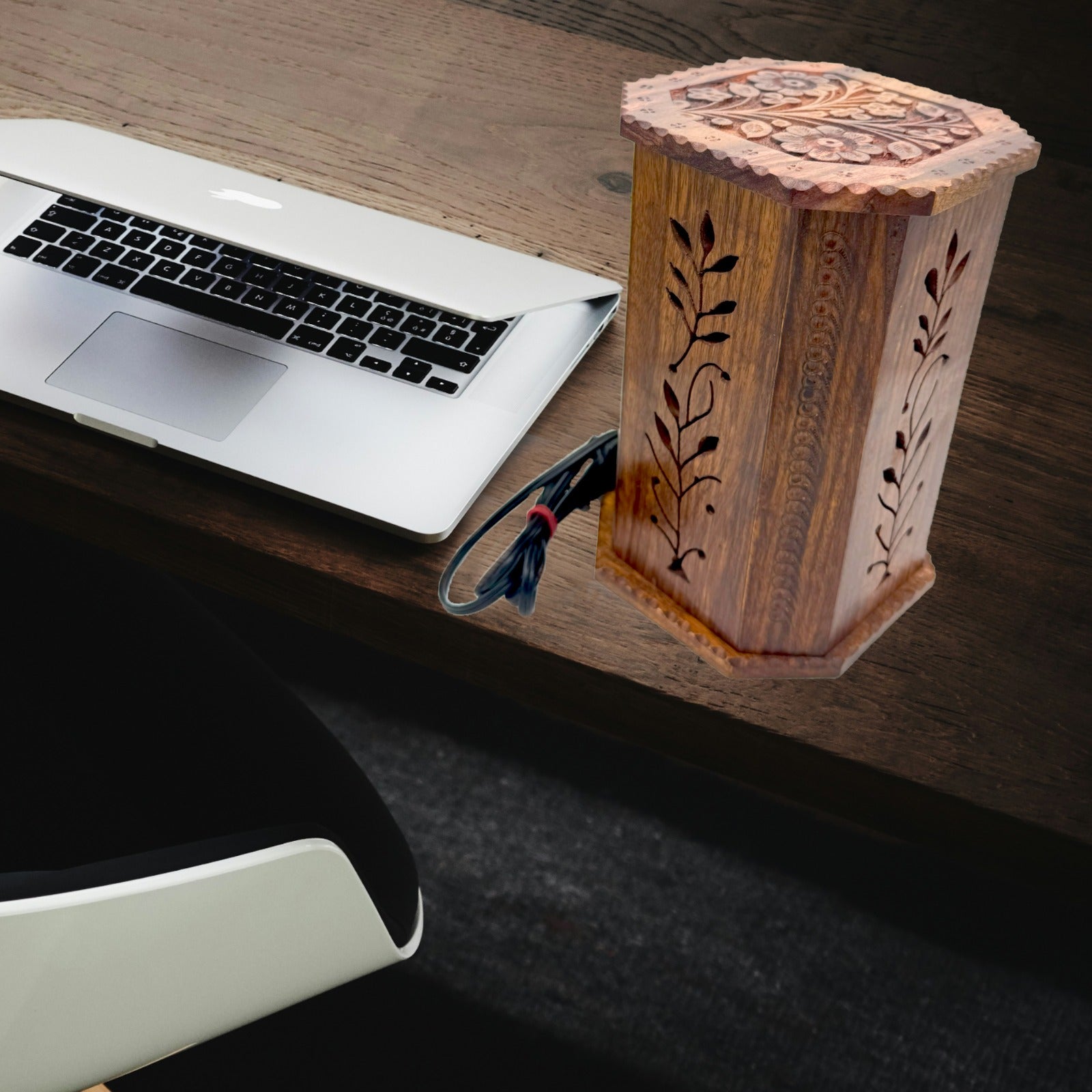 Handcrafted Wooden Table Lamp