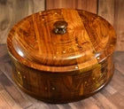 Wooden Hotpot with Brass work Hand Made Box with Stylish Wood Polish